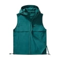 thumbnail image 3 of Men's Vest Jackets Sleeveless Hooded Zipper Cardigan Tops Summer Fall Solid Color Sports Hoodies Outdoor Casual Workout Outwears, 3 of 9