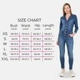 thumbnail image 2 of Banny Jeans ® Blue Denim Overalls for women Slim Fit Full Sleeve V-Neck Button down Denim Womens jumpsuits, 2 of 5