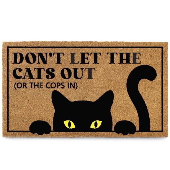 MAINEVENT Don’t Let the Cats Out Doormat 30x17 Inch, Funny Outdoor Welcome Mat for Outside