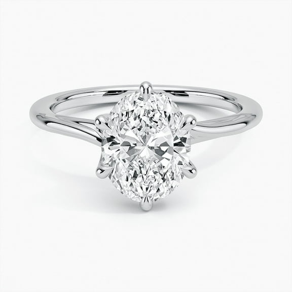 First Jewel 14K White Gold Plated Wedding Ring - 2 Ct Emerald Cut Diamond Solitaire Bands - Engagement Prong Set Rings for Women - Modern Anniversary Jewelry