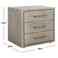 thumbnail image 3 of Safvaieh Couture Rosey Modern Wood and Metal Nightstand, Light Gray, 3 of 13