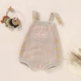thumbnail image 2 of YOUI-GIFTS Summer Baby Girl Bodysuit Jumpsuit Sun Embroidered Knitted Strap Outfits, 2 of 7