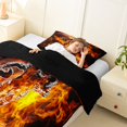 thumbnail image 4 of Erosebridal Fire Football Twin Comforter Sets, Sport Bedding Set for Men and Boys, Black Reversible 2pcs, 1 Comforter and 1 Pillowcase, 4 of 6