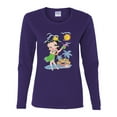 thumbnail image 2 of Wild Bobby Betty Boop Island Girl Paradise Betty Boop Womens Long Sleeve T-Shirt, Purple, Medium, 2 of 5