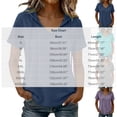 thumbnail image 3 of Jamicy Blouse Hoodies for Women Solid Color V Neck Short Sleeve Lightweight Sweatshirts Drawstring Pullover Tops, 3 of 8