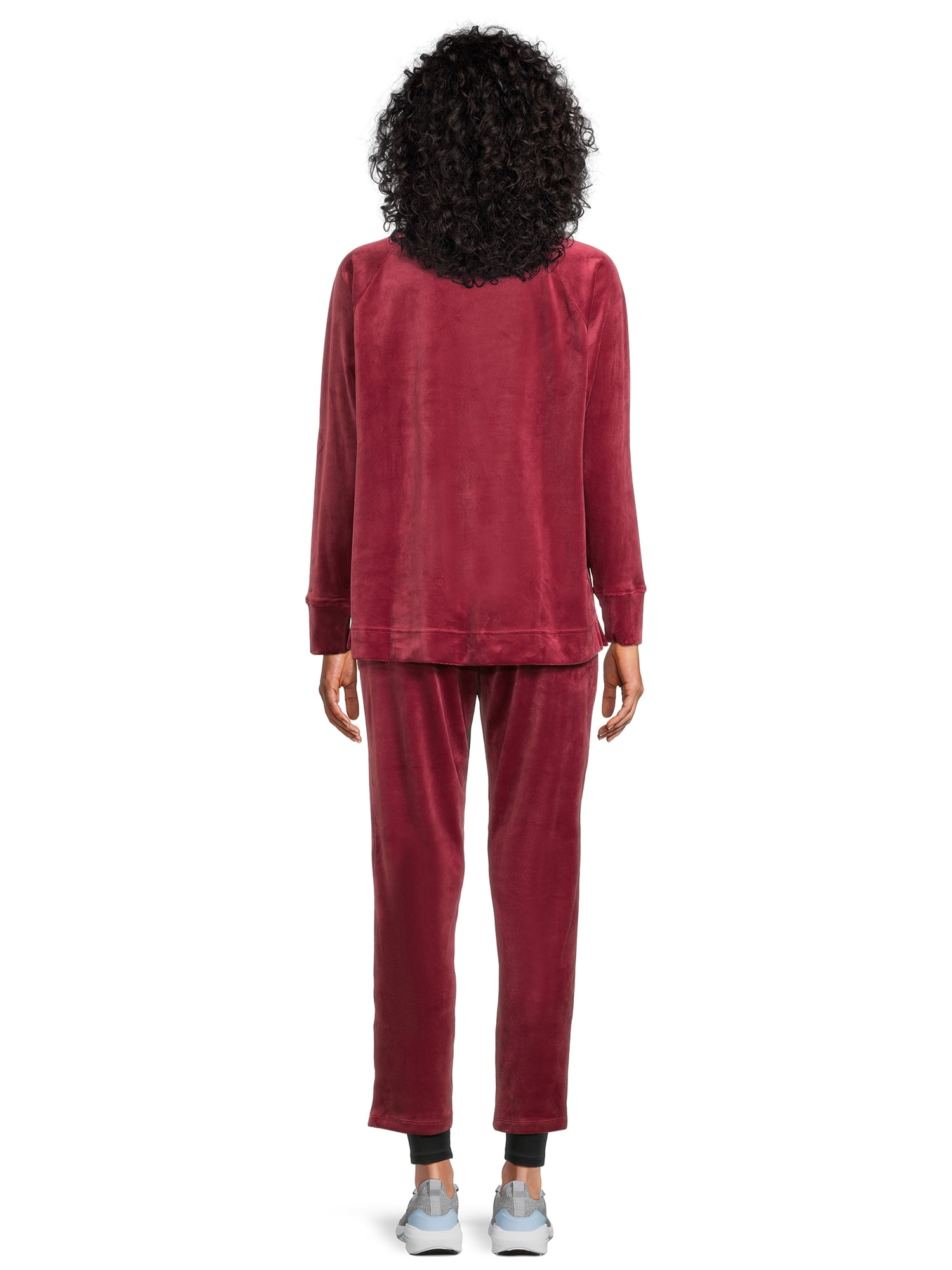 Time and Tru Women's Velour Top and Pants Set, 2-Piece, Sizes S-XXXL