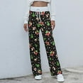 thumbnail image 6 of Women Christmas Casual Pants Floral Striped Lougue Soft Pants Trousers, 6 of 9