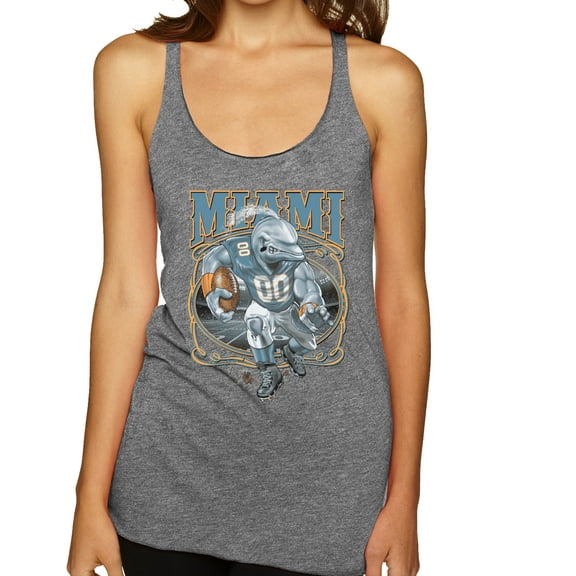 Wild Bobby, Miami Fans | MIA Fantasy Football ,Sports, Women Tri-Blend Racerback Tank Top, Premium Heather, Small