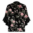 thumbnail image 6 of AGWOLF Womens Velvet V Neck Tshirts Ruffle 3/4 sleeve Tops Casual Floral Tunic Blouses Loose Fit Pleated Shirts Graphic Tees, 6 of 6
