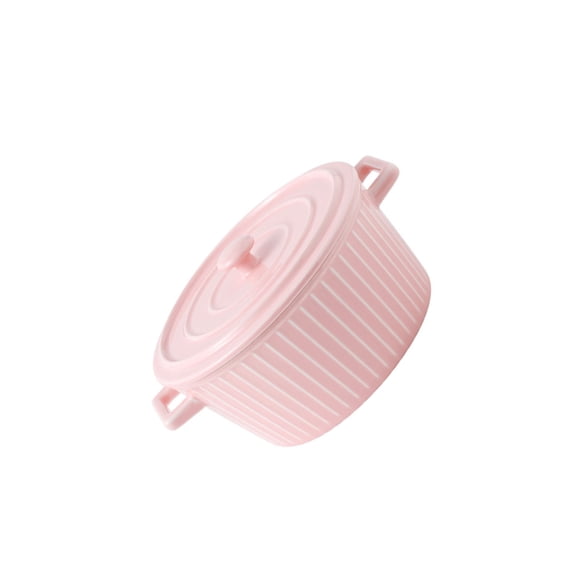 Matsuzay Cuenco para fideos de orejas, de cerámica para servir, vajilla de estilo Simple, recipiente para hornear, vajilla grande, Mostrada Rosa