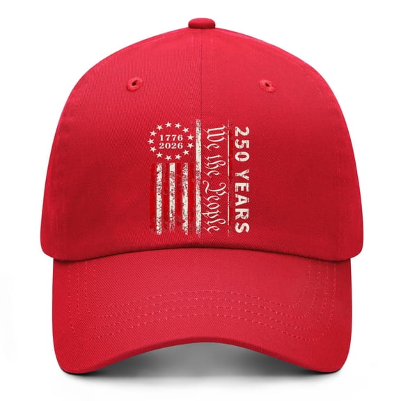 United States 250th Anniversary Hat with Printed USA Celebration Theme and Adjustable Outdoor Baseball Cap Fit