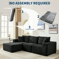 thumbnail image 4 of Gaderth 109 Inch Modular Sectional Sofa, Frameless L Shaped Deep Seat Corduroy Couch, No Assembly Compressed Package Convertible Floor Sofa for Living Room, Bedroom, Apartment, 4 of 9