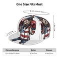 thumbnail image 4 of Susaid Patriotic Boxing Bear Art Print Baseball Cap Hip Hop Style Flat Visor Adjustable Outdoor Cap Unisex Adjustable Breathable, 4 of 7