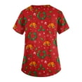 thumbnail image 4 of Hearthz Womens Christmas Scrub Tops Plus Size Stretch Scrub Top for Woman V Neck Short Sleeve Nursing Uniforms with Pockets S-5xl, 4 of 5