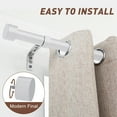 thumbnail image 5 of 1" Diameter Adjustable Curtain Rods,32"-72" Heavy Duty Single Curtain Rod Set,Easy to Install,Frosted Silver, 5 of 9
