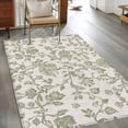 thumbnail image 3 of Farmhouse Sage Green Large Area Rugs for Bedroom Living Room, Soft Non Slip Carpet Bedside Rug, Vintage Flower Leaf Botanical Rectangular Floor Cover Kitchen Accent Rug 4'x6' for Dining Room/Office, 3 of 9
