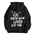 thumbnail image 7 of Womens Blouses Dressy Casual Winter Fall Comfy Hooded Long Sleeve Blouson Off the Shoulder Ribbed and Hem Graphic Leisure Polyester Sweatshirts Hoodies(Black,M), 7 of 7