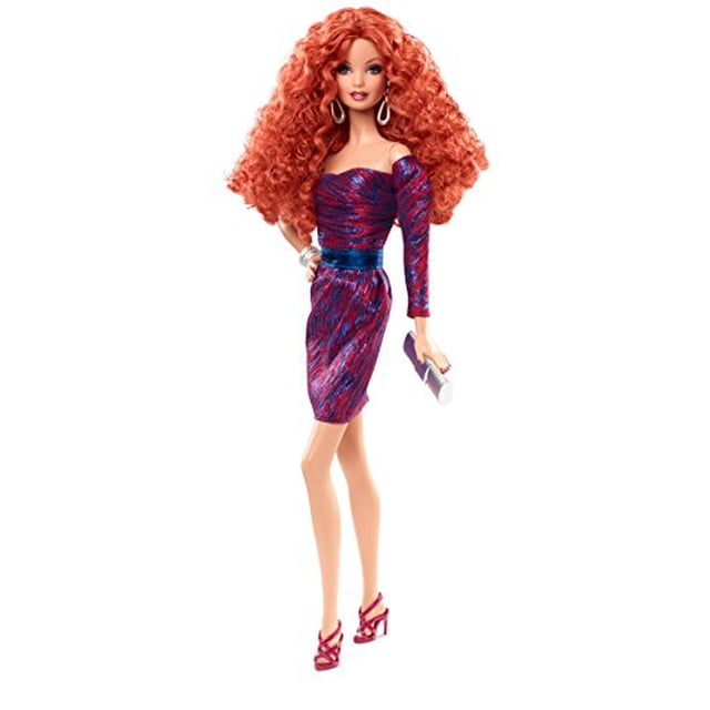 Muñeca Barbie Redhead Glam con soporte y certificado