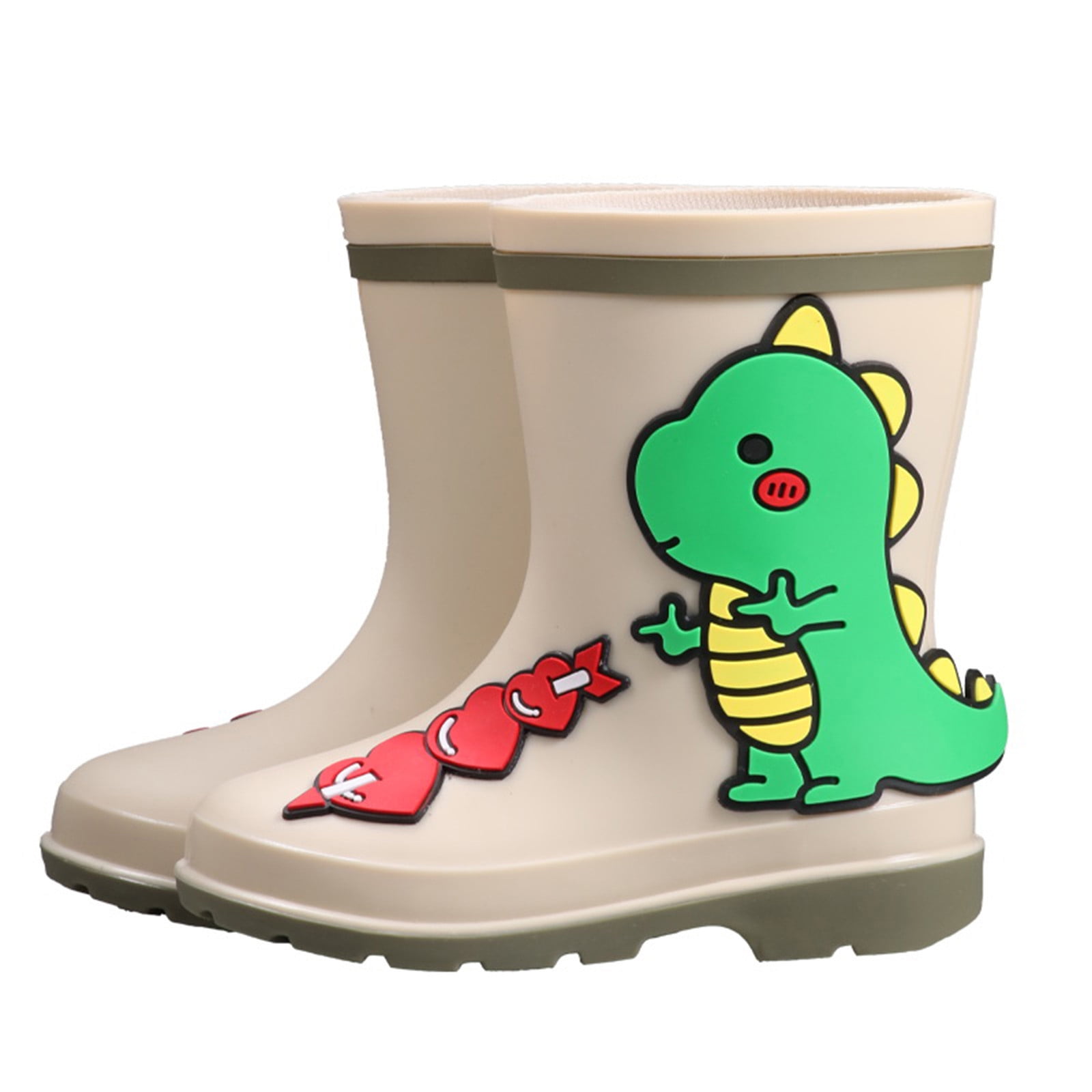 Children Infants Baby Boys Girls Cartoon Waterproof Dinosaur Rain Boots Shoes 