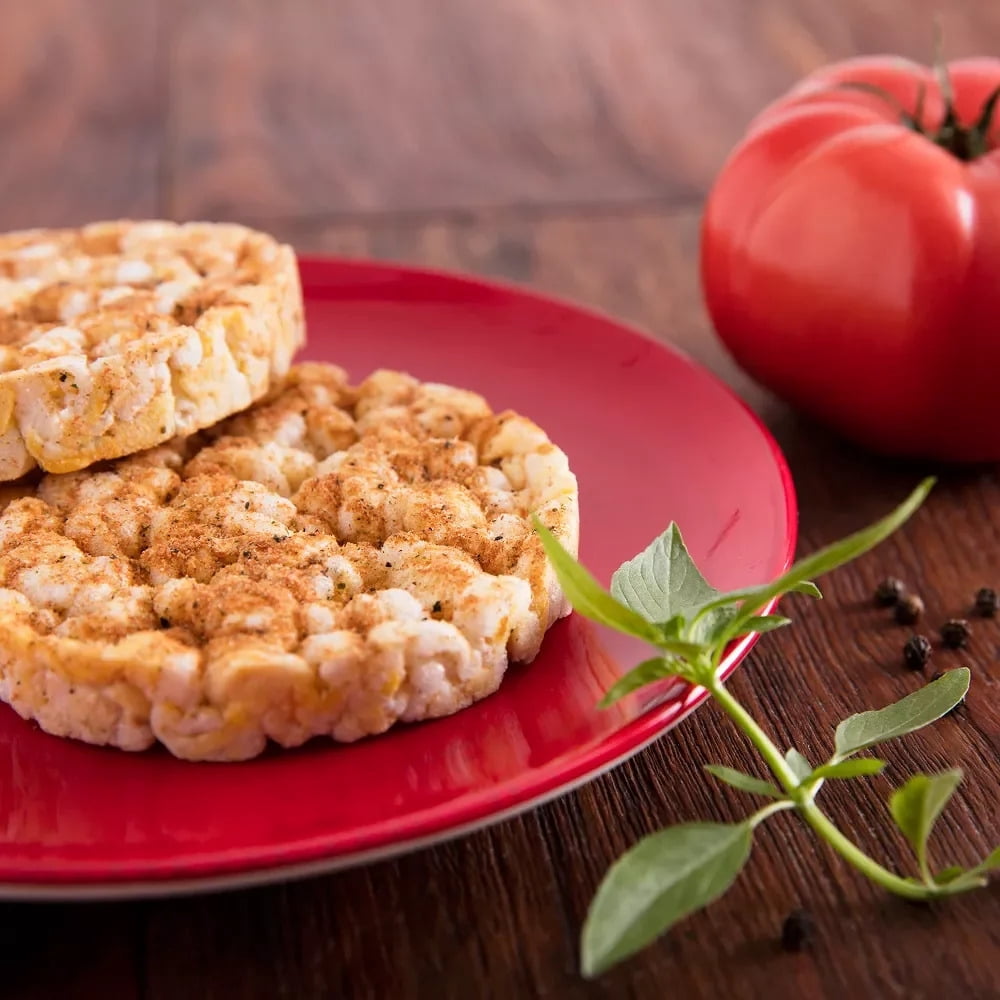 Quaker Rice Cakes Variety Bundle - Pack Of 3 Flavors,CARMEAL CORN, APPLE CINAMON,TOMATO AND BASIL..
