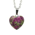 thumbnail image 4 of Sterling Silver Plated Stone Heart Pendant Necklace, 4 of 10
