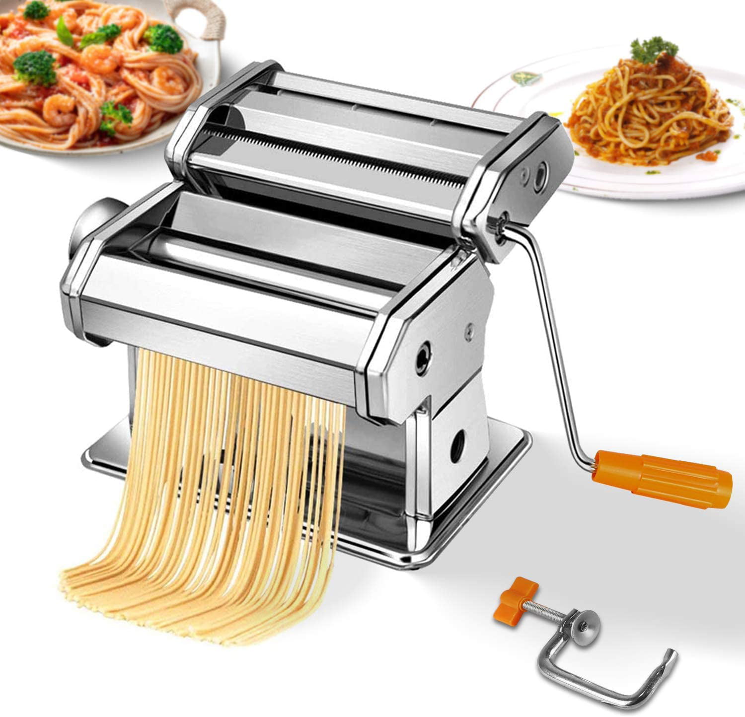 Stainless Steel Fresh Pasta Maker Roller Machine for Spaghetti Noodle Fettuccine 