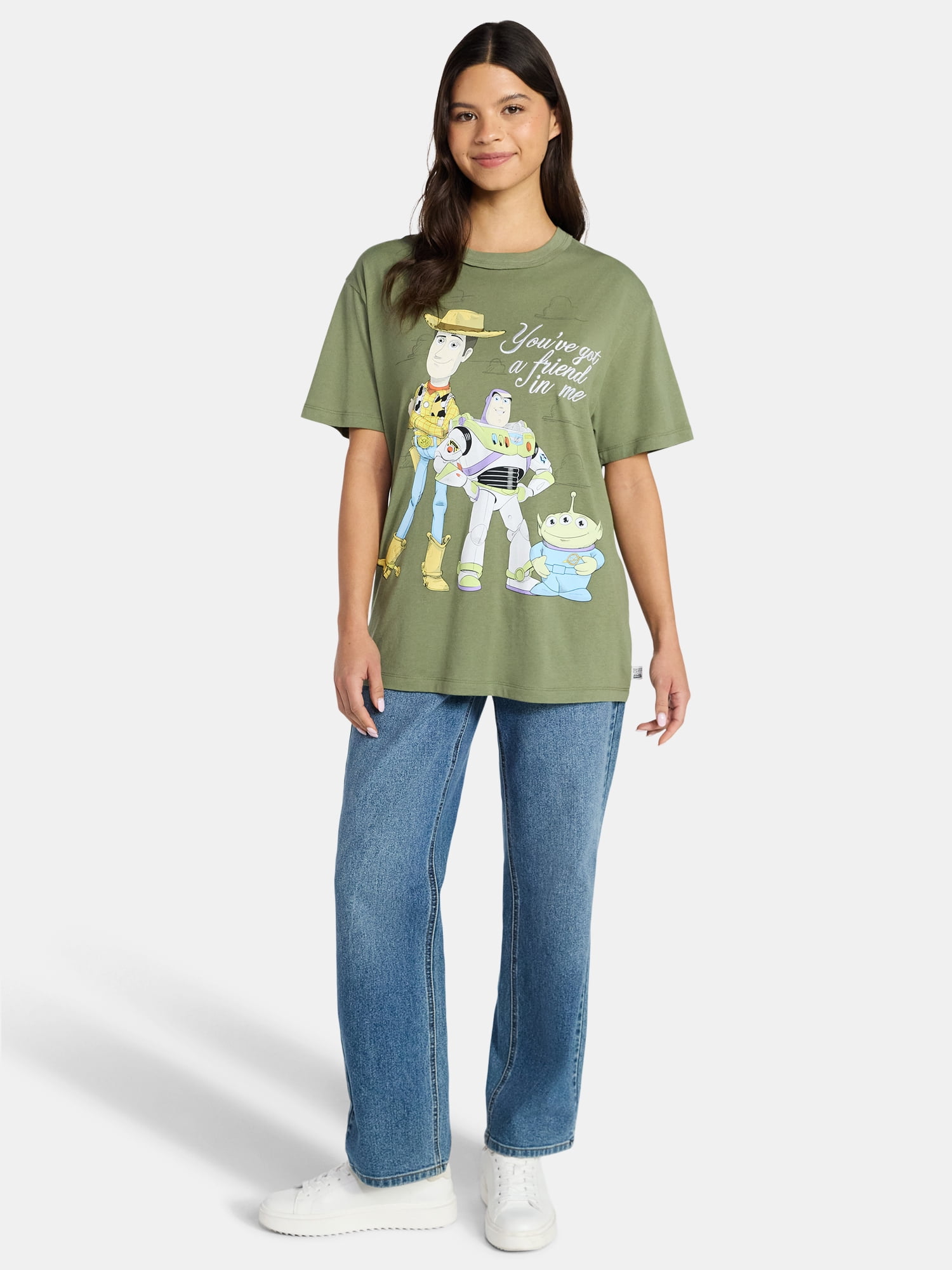 Toy Story Women's Gang Graphic Tee with Short Sleeves, Sizes XXS-XXL