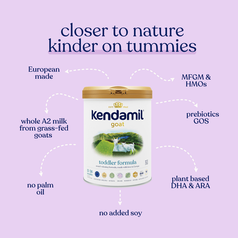Kendamil Goat Toddler Formula Powder, European, Whole A2