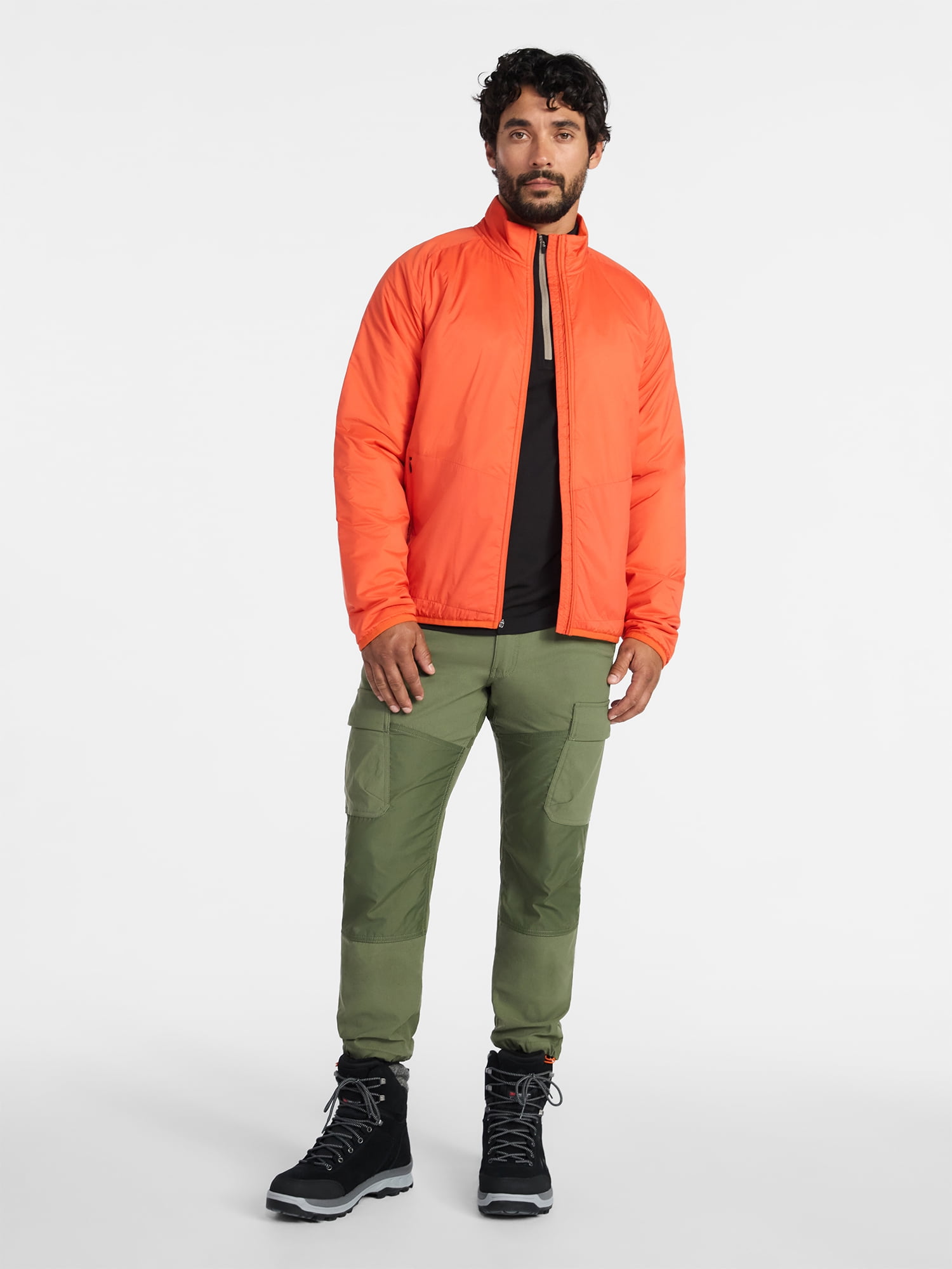 Ozark Trail Men's and Big Men's Light Insulated Nylon Zip Jacket, Sizes S-3XL