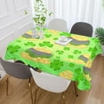 thumbnail image 5 of Coolnut St Patrick Clover Coin Pot Tablecloth Rectangle Colorful Table Cloth Large Square Table Cover for Dining Kitchen Party 54"x54" Decor Gift, 5 of 7