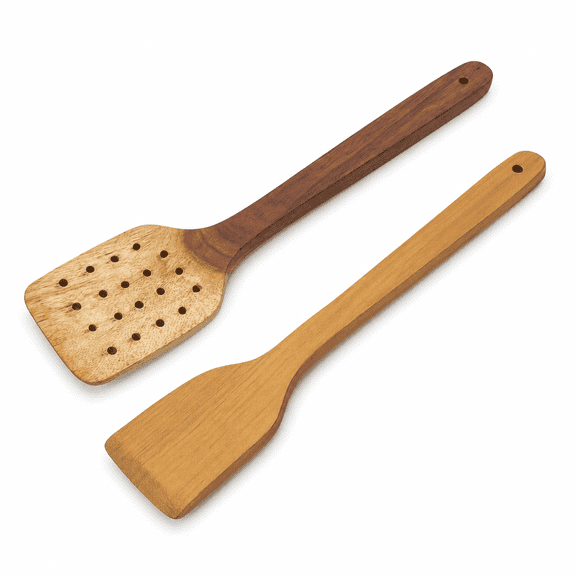 Wooden Cooking Spatula Set Heat Resistant Kitchen Turner and Serving Utensils for Nonstick Cookware Daily Cooking and Frying