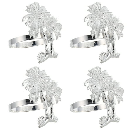

Frcolor 4pcs Electroplated Coconut Palm Tree Napkin Rings Eco-friendly Napkin Clasps
