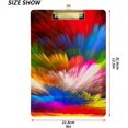 thumbnail image 3 of FMSHPON Color Splash Tie Dye Clipboard Hardboard Wood Nursing Clip Board and Pull for Standard A4 Letter 13x9 inches, 3 of 8