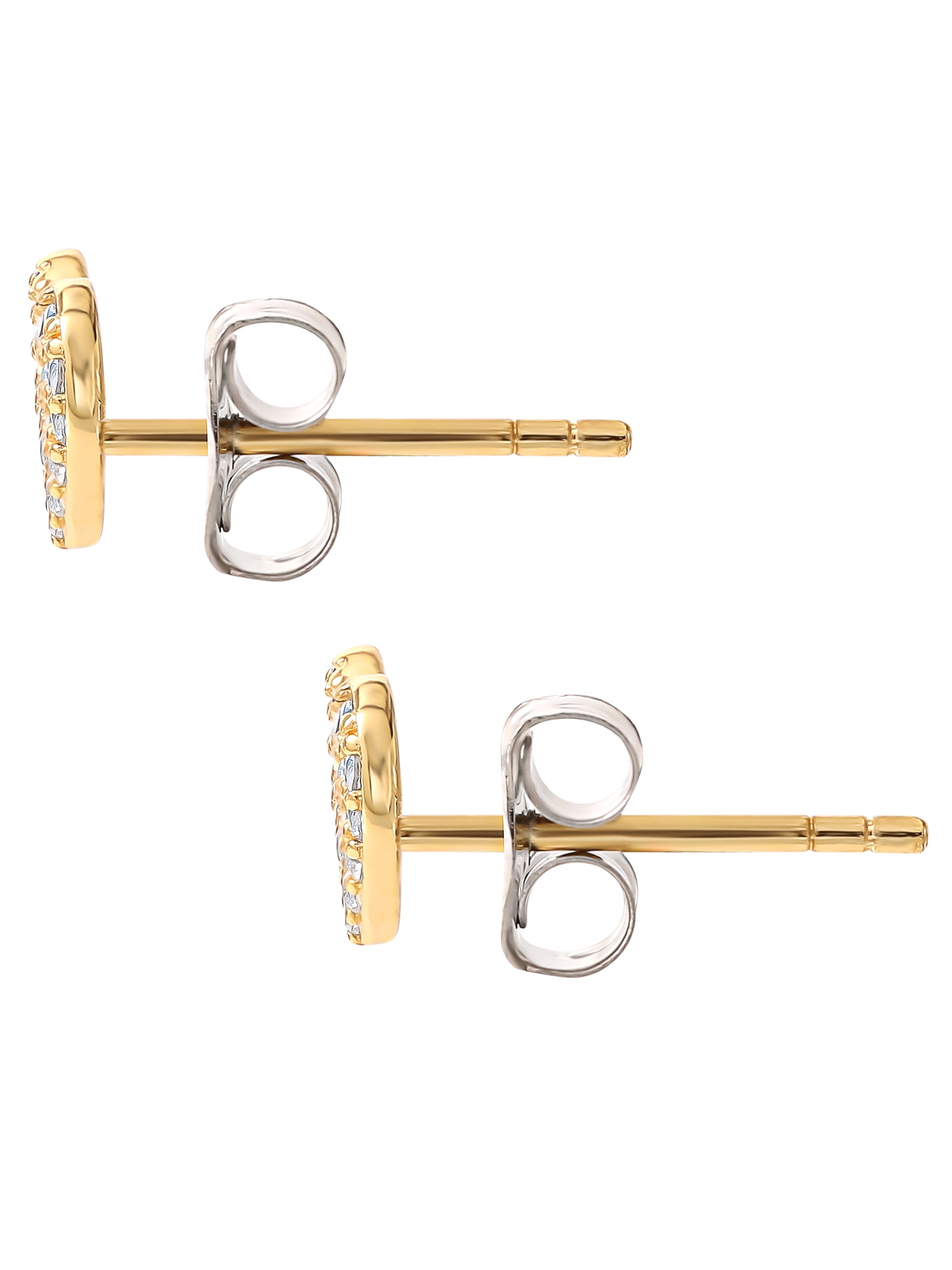 Disney Women’s 14K Gold Plated Sterling Silver Minnie Stud Earring Set, 2 Pairs