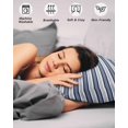 thumbnail image 4 of Navy Blue Striped Pillow Covers Standard Size 2 Pack, Farmhouse Striped Geometric Art Soft Bed Throw Pillowcases Breathable Cooling Long Lumbar Body Pillow Sham Cover for Bed Sofa 20''x26'', 4 of 7