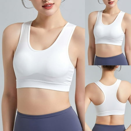 

Tawop Running Sports Bras For Women Sport Training Women S Rimless Stretch White L