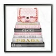 thumbnail image 1 of The Stupell Home Décor Collection Watercolor High Fashion Bookstack Padded Pink Bag Framed Giclee Texturized Art, 12 x 12, Multi-Color, 1 of 4