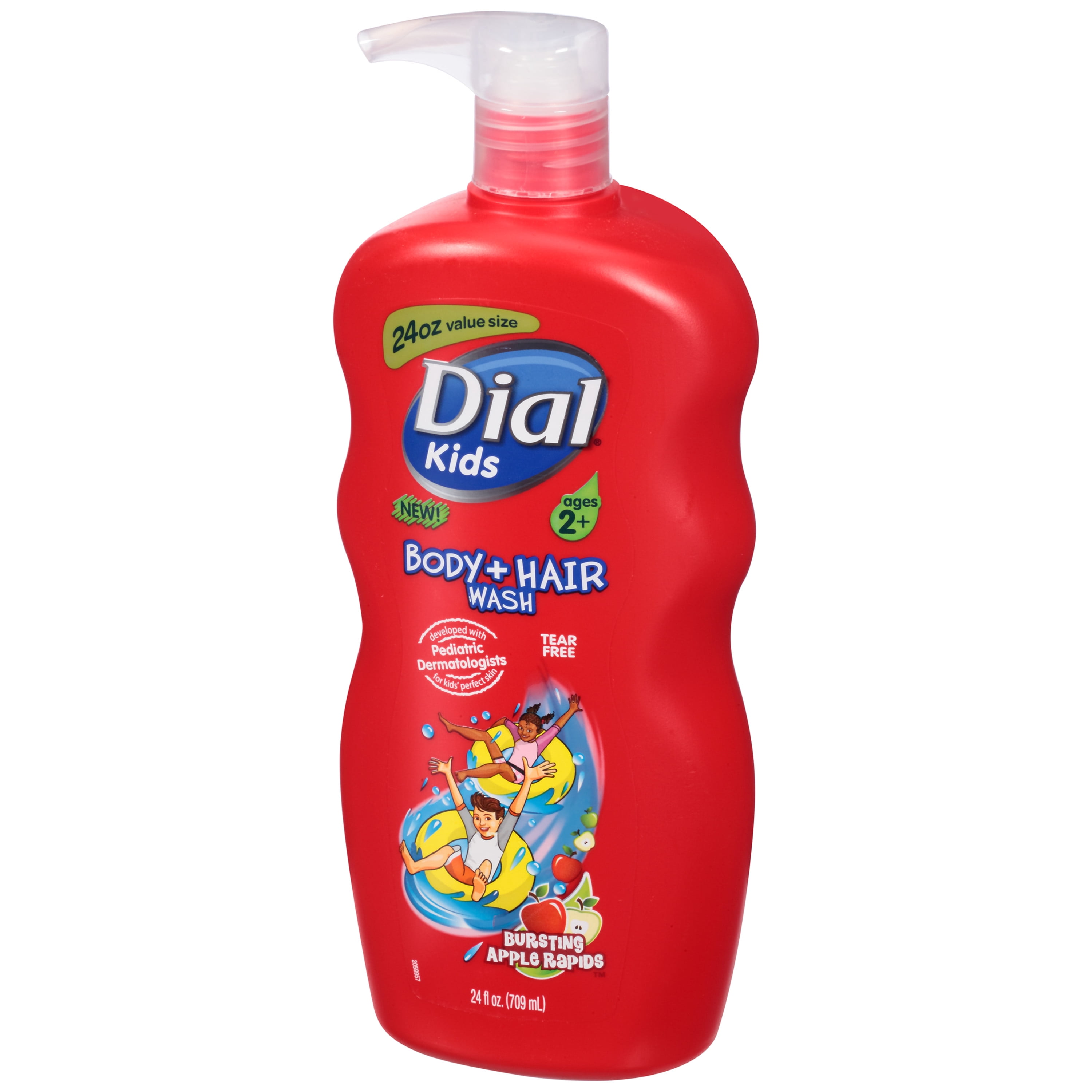 Dial Kids Body + Hair Wash, Bursting Apple Rapids, 24 fl oz