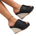 thumbnail image 3 of Domuza Orthopedic Casual Sandals for Women Slip on Non Slip Arch Support Flat Wedge Sandals Breathable Walking Shoes 2026 New Comfort Foam Shoes Black 8（EU-40）, 3 of 5