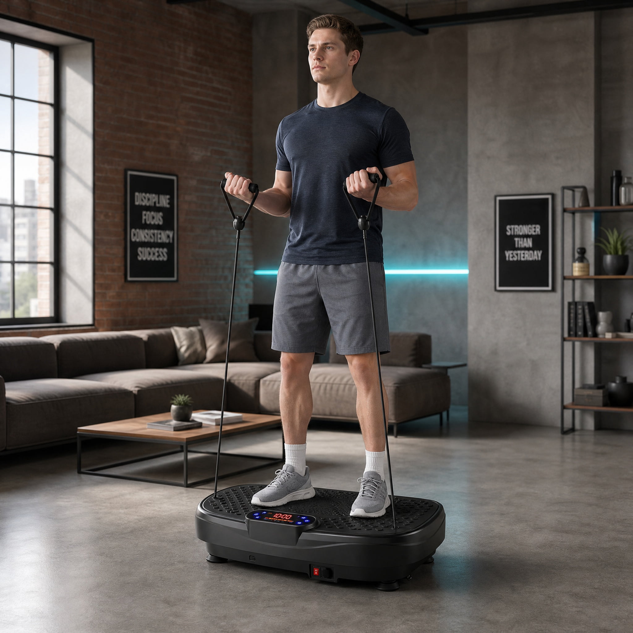 Vibration Plate Exercise Machine, Whole Body Vibration Fitness Platform with Adjustable Speed, Compact Home Gym Workout Machine