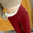 thumbnail image 5 of Comdrip Fleece Lined Leggings Women Warm Winter Thick Leggings Women Wool Fleece Females Clothing Velvet Pants Elasticity Ladies Leggings Wine 3XL, 5 of 9