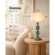 Rustic Algae French Trophy Carved Table lamp with Empire Khadi Shade
