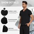 thumbnail image 3 of VIAOLI Scrubs for Men Set – V-Neck Top & Straight Leg Pants Stretch Nursing Uniform Set with Adjustable Waistband and Multiple Pockets, 10 Colors, 3 of 6