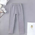 thumbnail image 4 of YMNXA Big Kids Girls Leggings Elastic Waist Polka Dot Soft Stretch Plush Lined Thickened Thermal Tights For Casual Daily Wear Grey 8-9 Years, 4 of 6