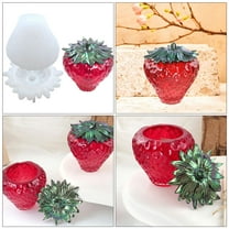 WHAMVOX 2 Sets Of Diy Silicone Molds For Epoxy Resin Strawberry Shape Fruit Jar Molds With Lid Silicone Storage Box Resin Mold For Crafts Epoxy Resin Casting Molds For Diy Projects