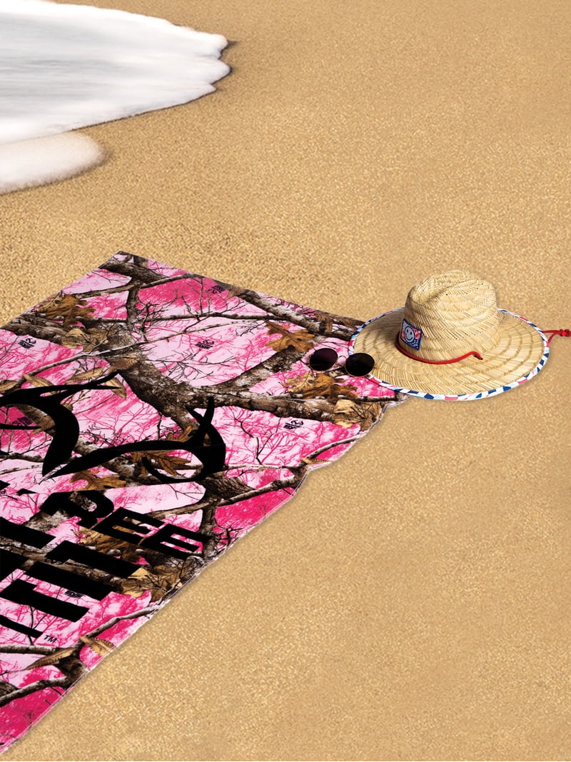 Realtree Edge Cotton Blend Pink Camo Graphic Print Quick Dry Beach Realtree Edge Cotton Blend Pink Camo Graphic Print Quick Dry Beach