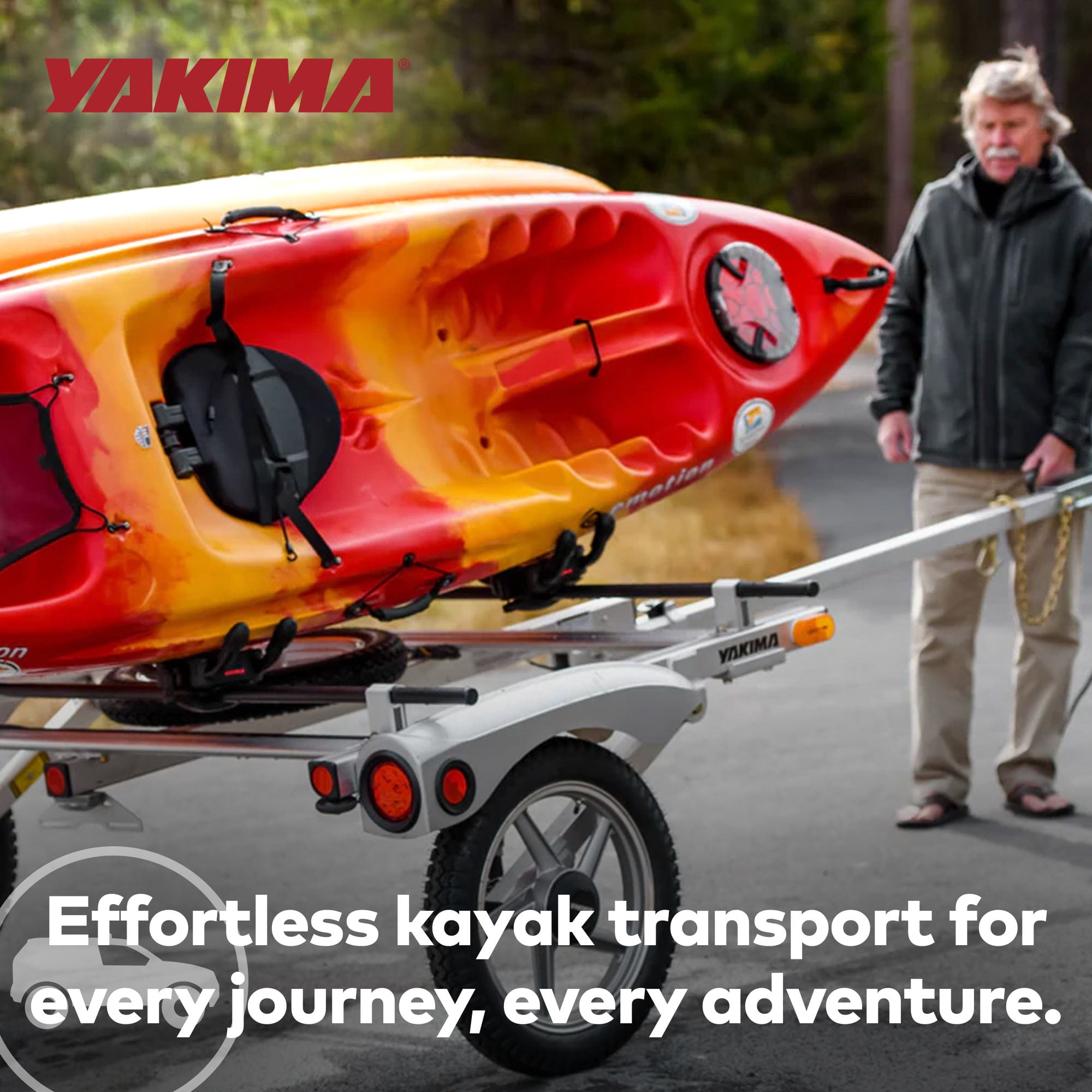 YAKIMA JayHook J-Cradle Rooftop Kayak Mount, Padded Roof Rack w/ Tie Downs