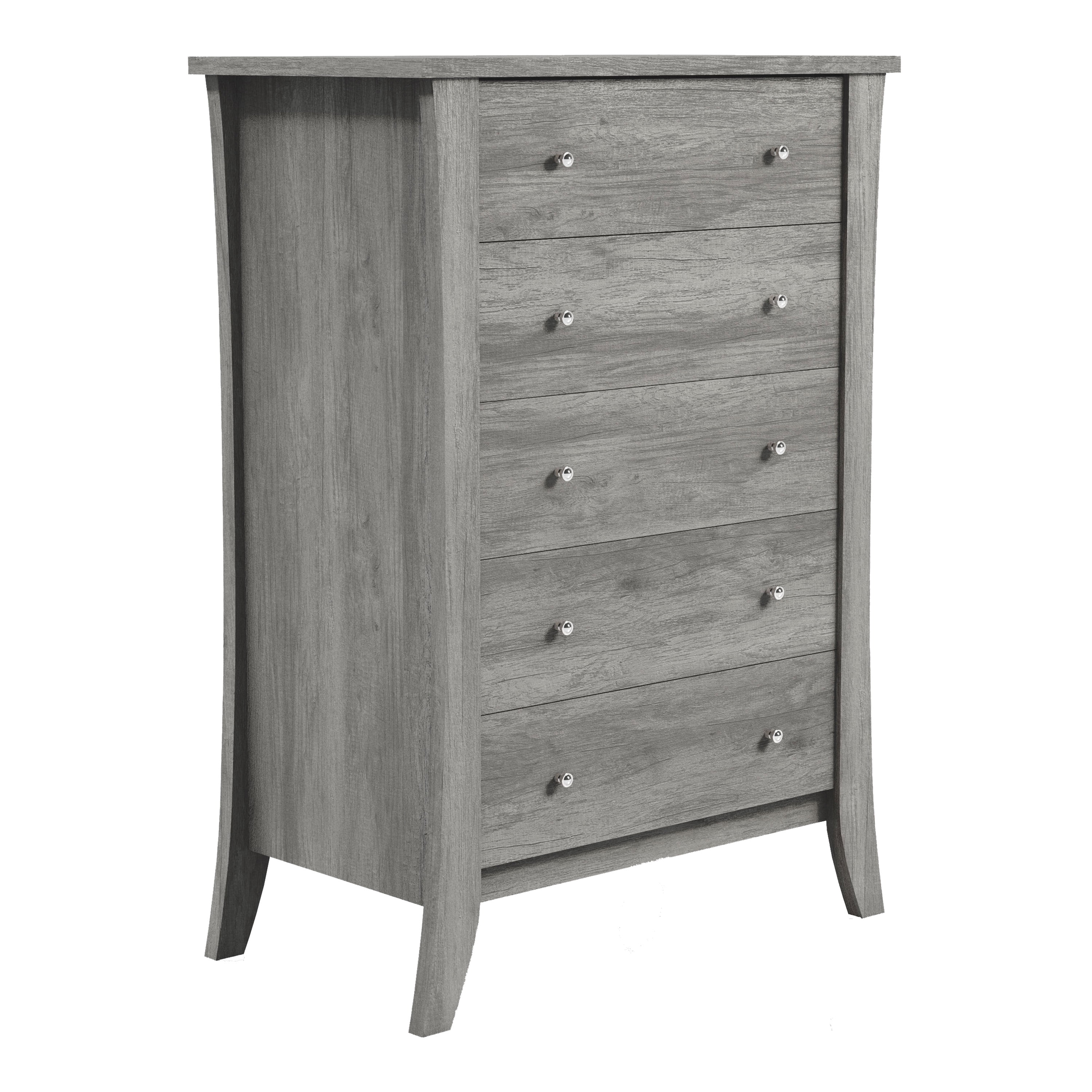 Furniture of America Quake 5-Drawer Wood Vintage Gray Oak Chest