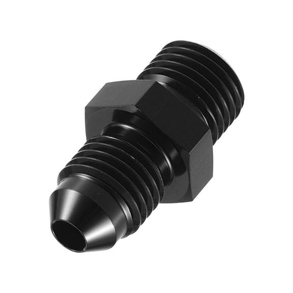 Unique Bargains Car Black 4AN Male to M12x1.25mm Male Fitting Adapter Flare Union Coupler Fuel Oil Line Hose End
