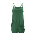 thumbnail image 4 of Besolor Womens Summer Tennis Dress Rompers Workout Mini Dress with Shorts Sleeveless Spaghetti Straps Jumpsuit Pockets, 4 of 8